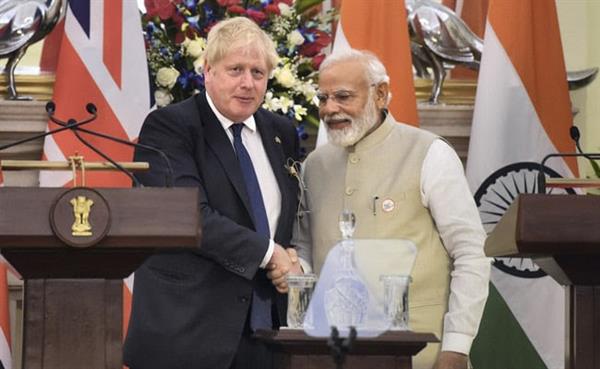 UK Prime Minister Boris Johnson praised the grand welcome in India