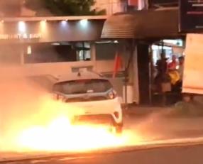 Sudden fire in Tata Nexon EV.
